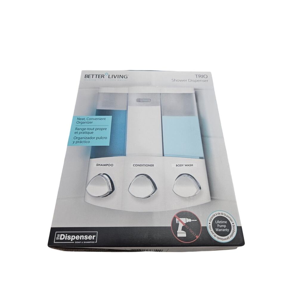 Better Living Trio Shower Dispenser NIB